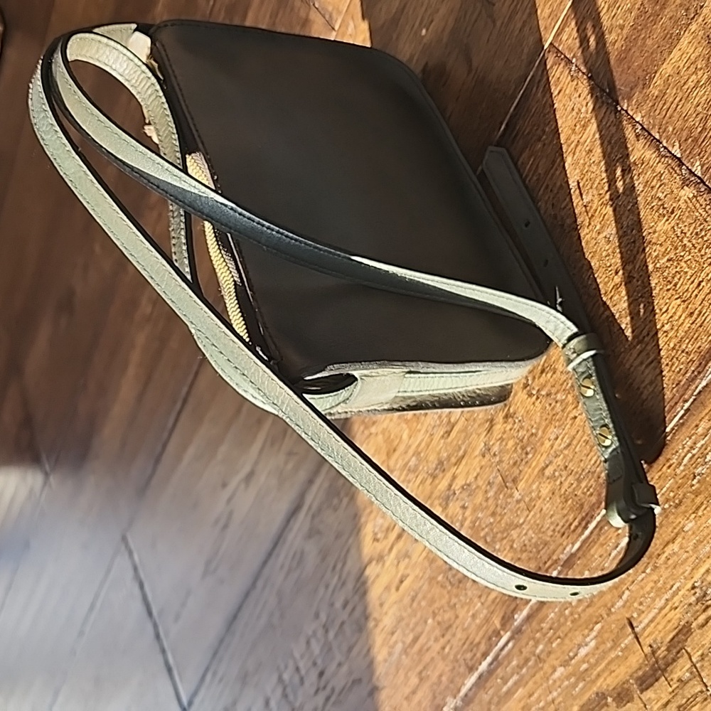 Madewell Black Crossbody Bag with Tan Strap Accent